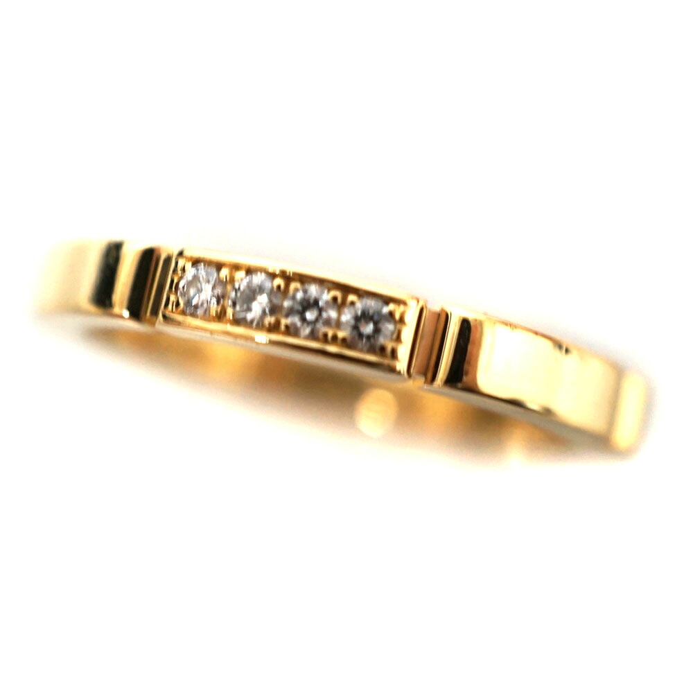 カルティエ Cartier K18YG イエローゴールド マイヨンパンテールリング 4Pダイヤモンド ジュエリー 【中古】