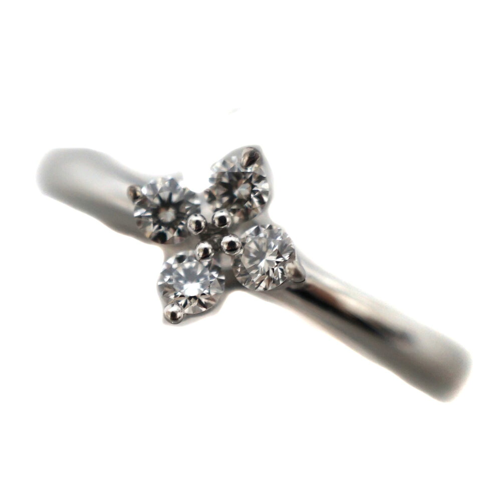 K18WG ホワイトゴールドD0.16ctリング ダイヤモンド ジュエリー アクセサリー 【中古】