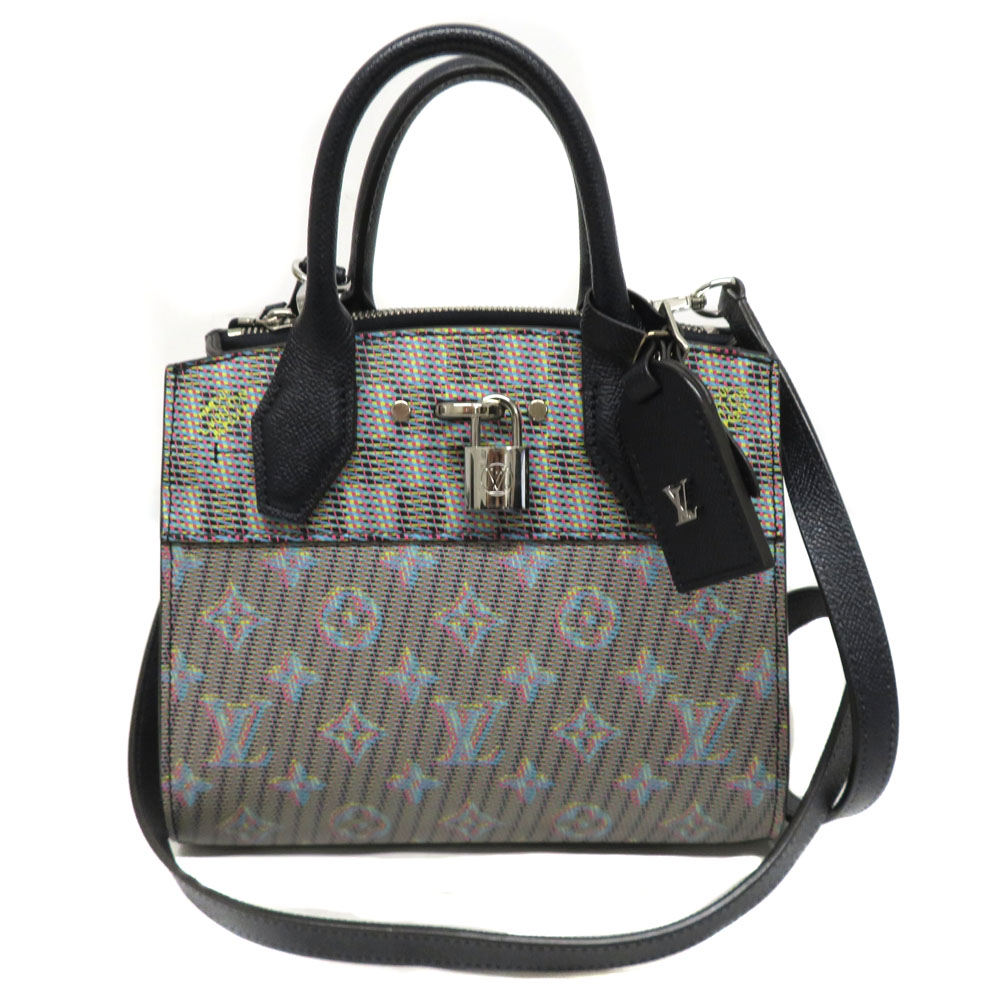 ルイヴィトン Louis Vuitton M55469 シティスティーマーMINI カーフ ブラック マルチカラー 【中古】