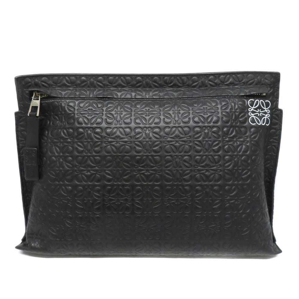 ロエベ Loewe 107.55.K05 T車寄せ リピートアナグラム 黒いこと 【中古】