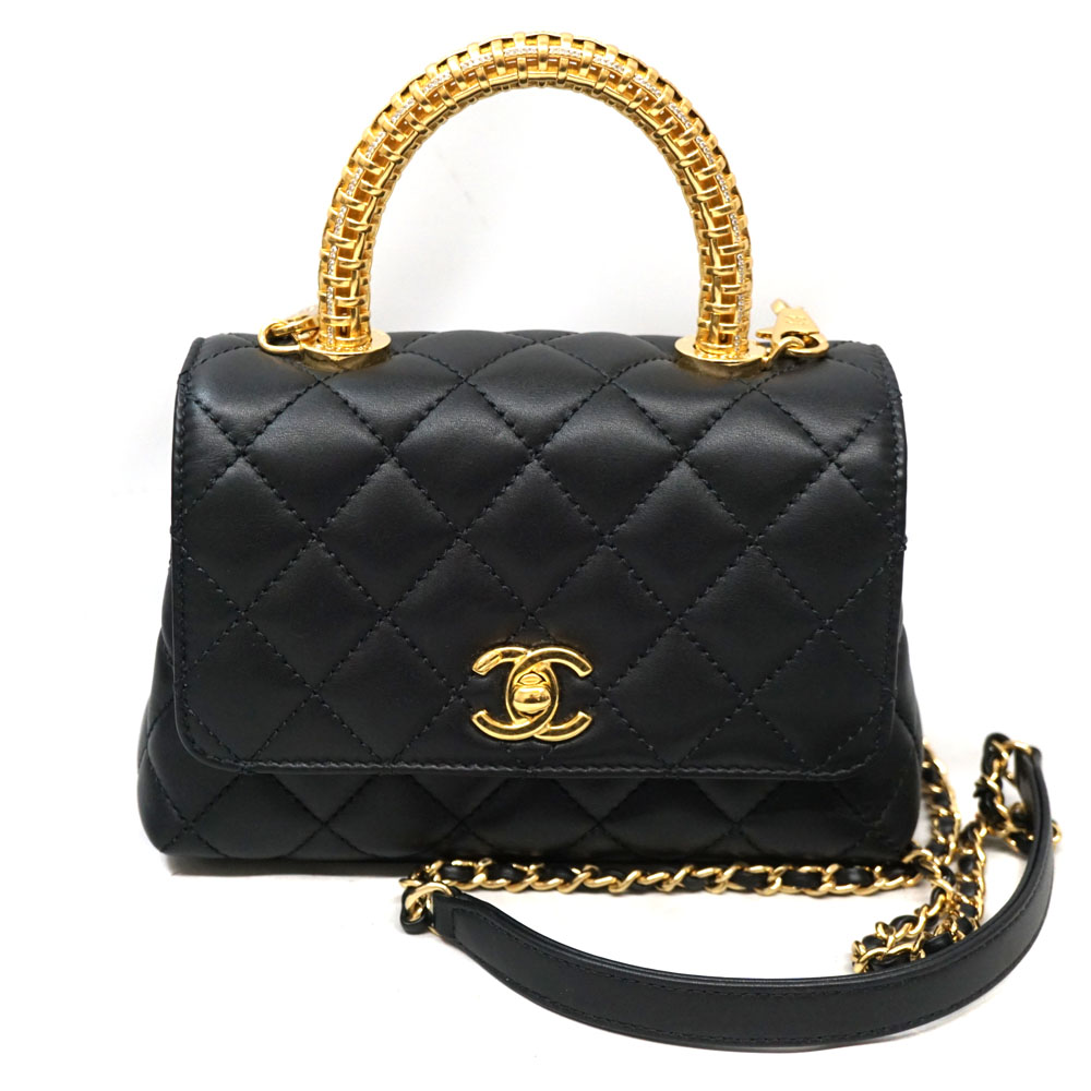 シャネル Chanel AS2255 ココハンドル19 ラムスキン ブラック ゴールド金具 【中古】｜質屋かんてい局 店