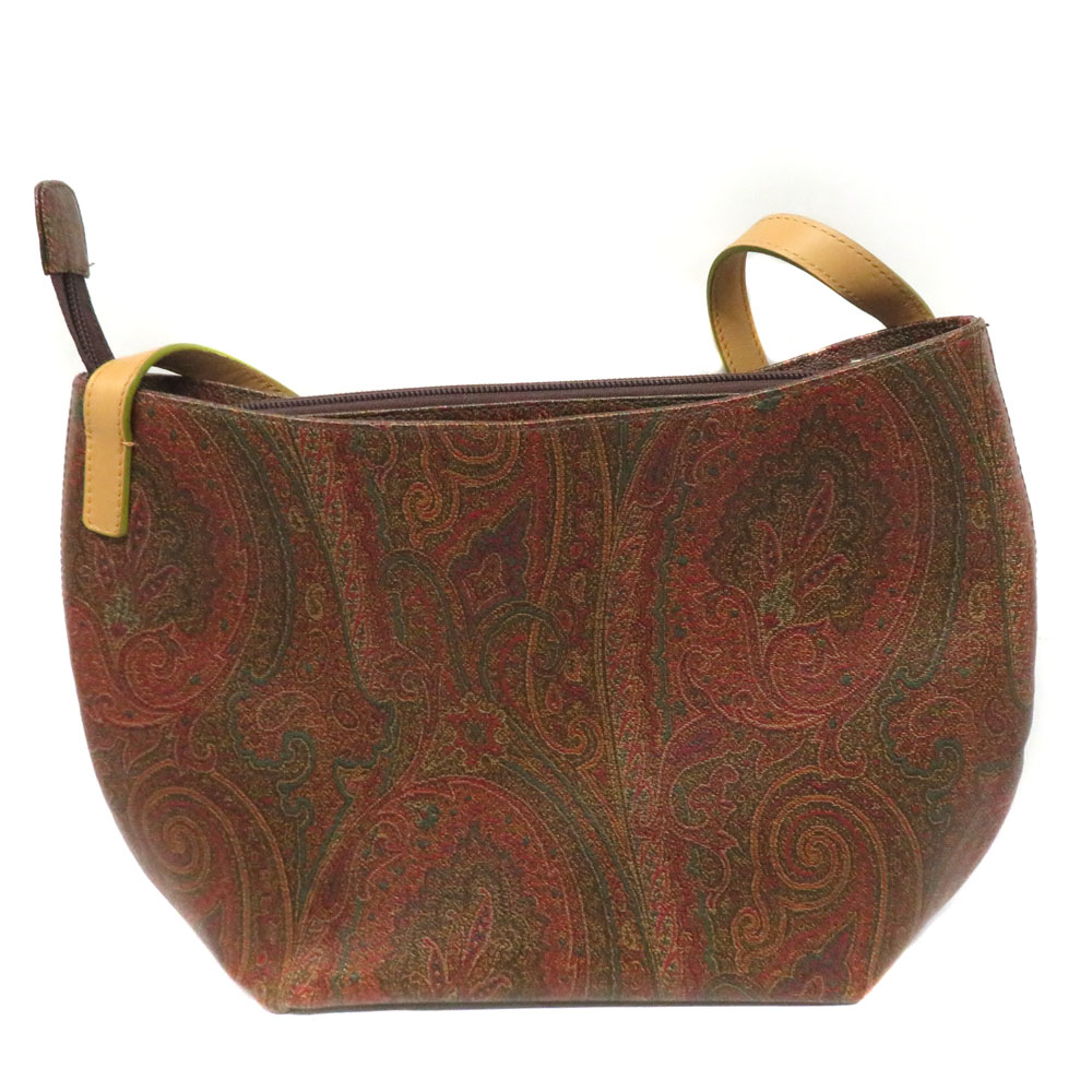 エトロ Etro ハンドバック ペイズリー柄 赤銅色 【中古】