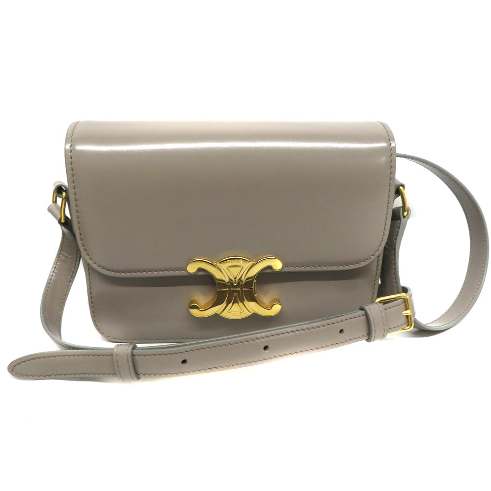 セリーヌ Celine 188423BF4 ティーントリオンフショルダーバッグ  薄墨色【中古】