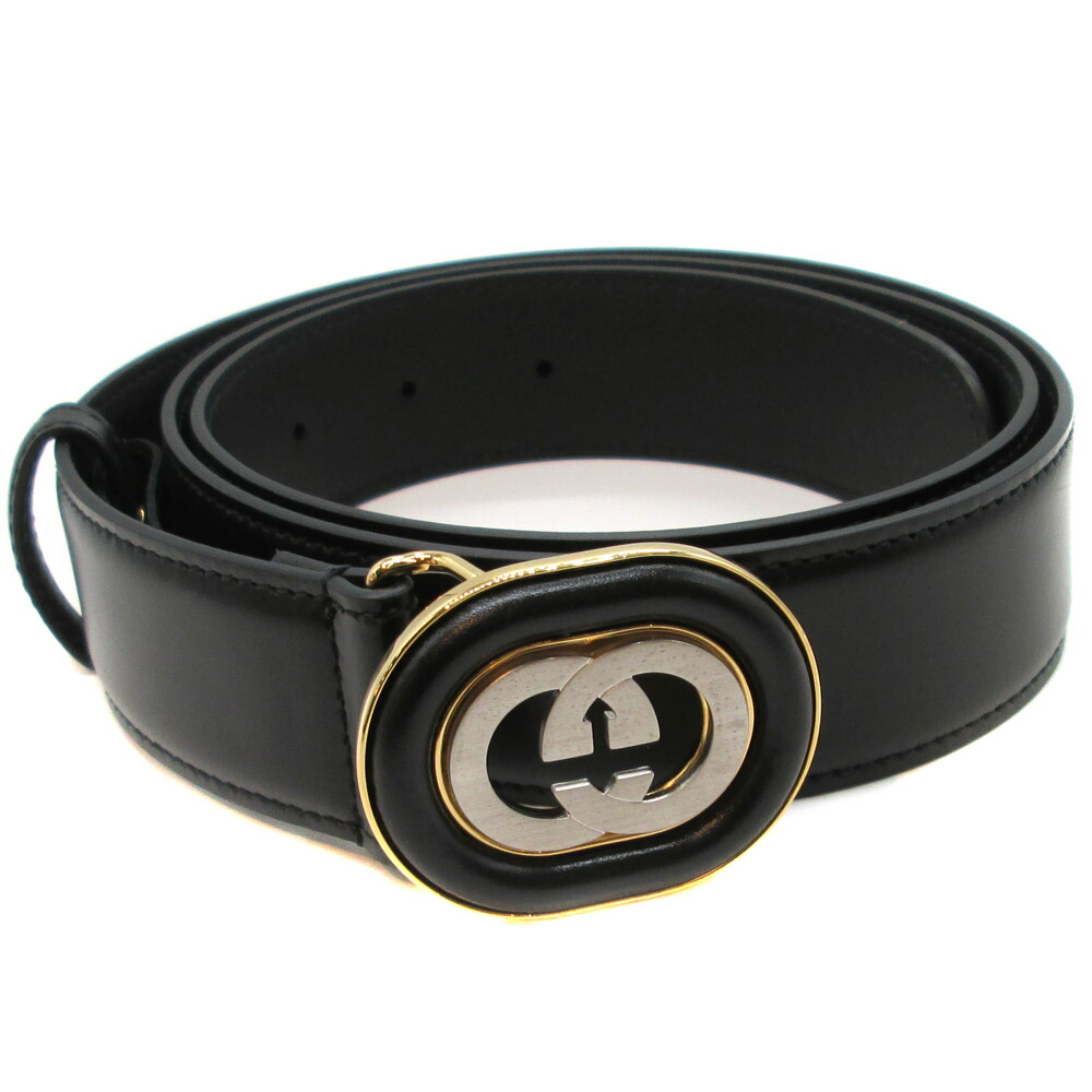 楽天市場】グッチ ベルト インターロキングG 90cm ブラック 黒