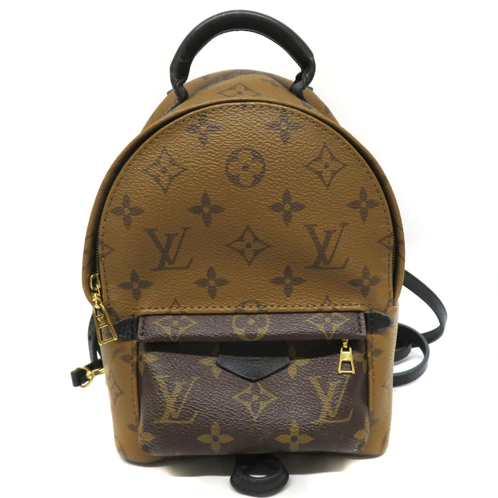 ルイヴィトン Louis Vuitton M42411 パームスプリングスバックパックMINI モノグラムリバース 赤銅色 ベージュ【中古】