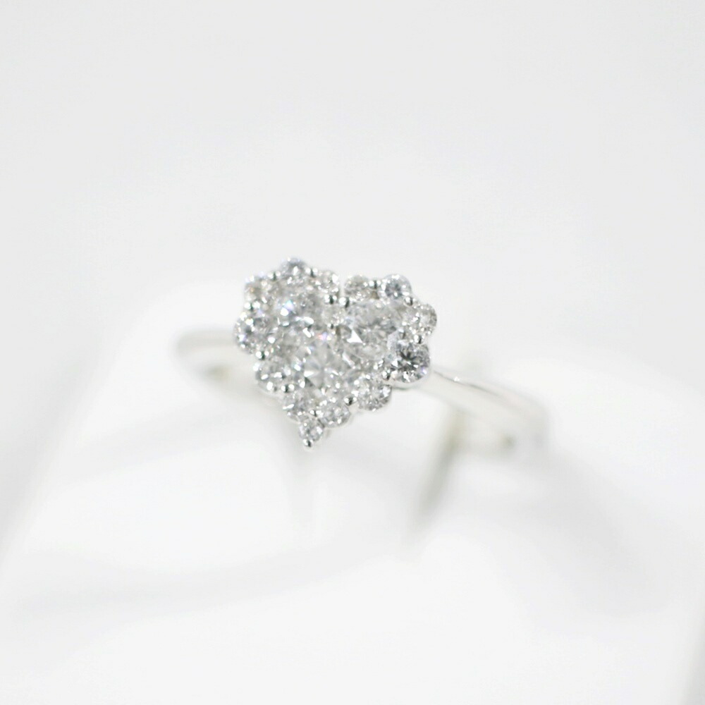 ハート型ホワイトゴールド　ダイヤリング9号 楽天市場】【LADY HEART】レディハート ダイヤモンド 0.29ct