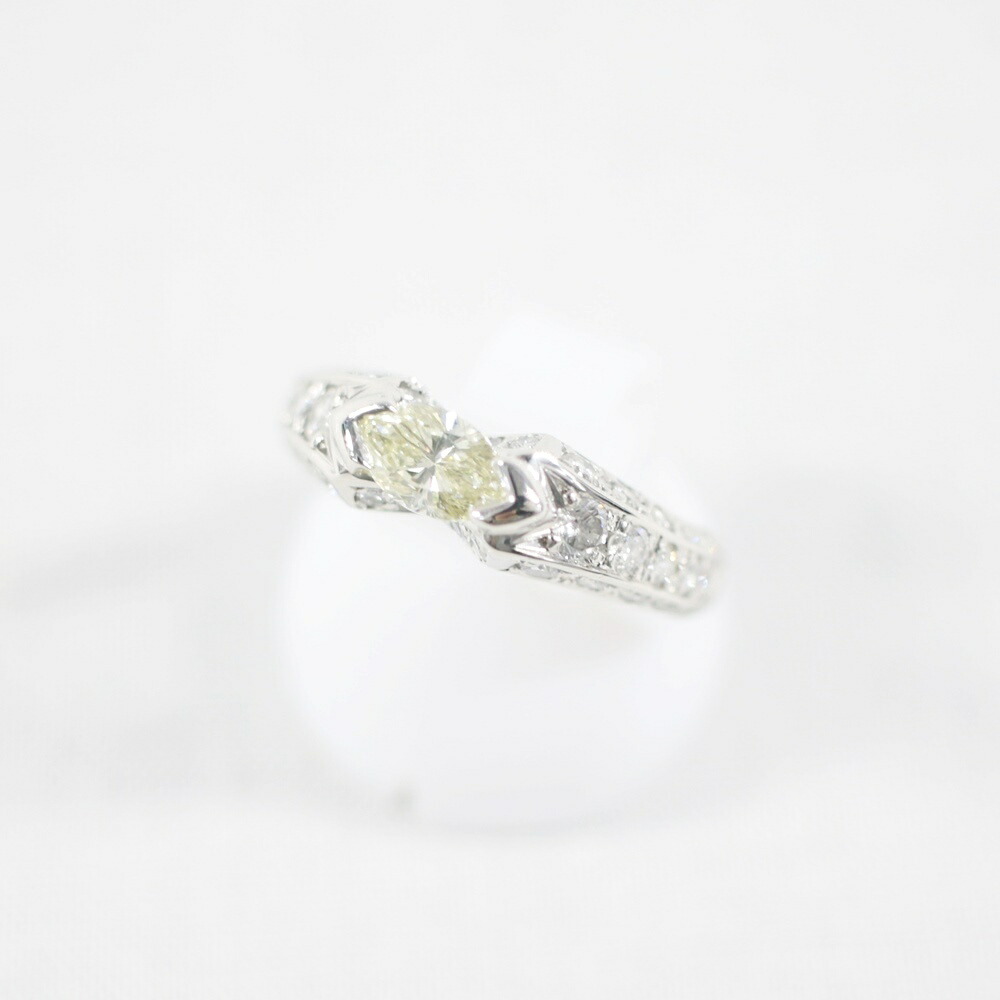 中古美品 PT900 ダイヤモンドリング D0.521ct/0.57ct/約7.0g/約11号 指輪 ダイヤモンド プラチナ 取り巻き 貴金属 ギフト プレゼント 贈り物 ゴージャス 【中古】かんてい局飛田店【楽ギフ_包装選択】h4-14467