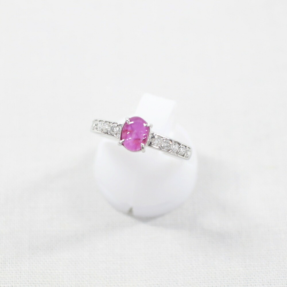 中古美品 PT900 ルビー・ダイヤモンドリング R0.68ct/D0.2ct/約3.2g/11号 指輪 プラチナ 宝石 貴金属 アクセサリー ギフト プレゼント 贈り物 ゴージャス【中古】かんてい局飛田店【楽ギフ_包装選択】h4-14050