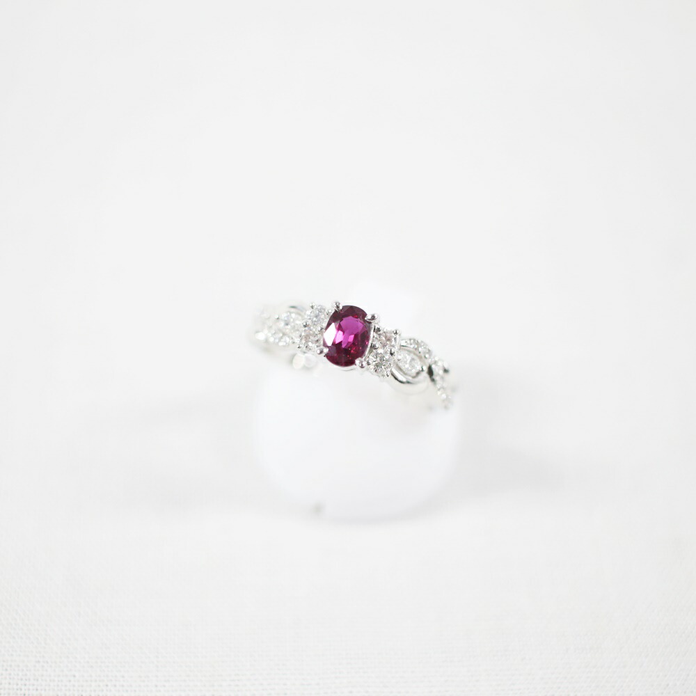 中古美品 Pt900 ルビー・ダイヤモンドリング R0.53ct / D0.28ct / 重さ 約5.8g / 12号 プラチナ ルビー ダイヤモンド 刻印あり アクセサリー 貴金属 贈り物 【中古】かんてい局飛田店【楽ギフ_包装選択】h4-14414