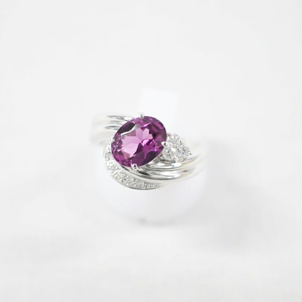 中古美品 PT900 ロードガーネット・ダイヤモンドリング G1.866ct/D0.15ct/約8.3g/11号 指輪 プラチナ 宝石 貴金属 アクセサリー ギフト プレゼント 贈り物 ゴージャス【中古】かんてい局飛田店【楽ギフ_包装選択】h4-14444
