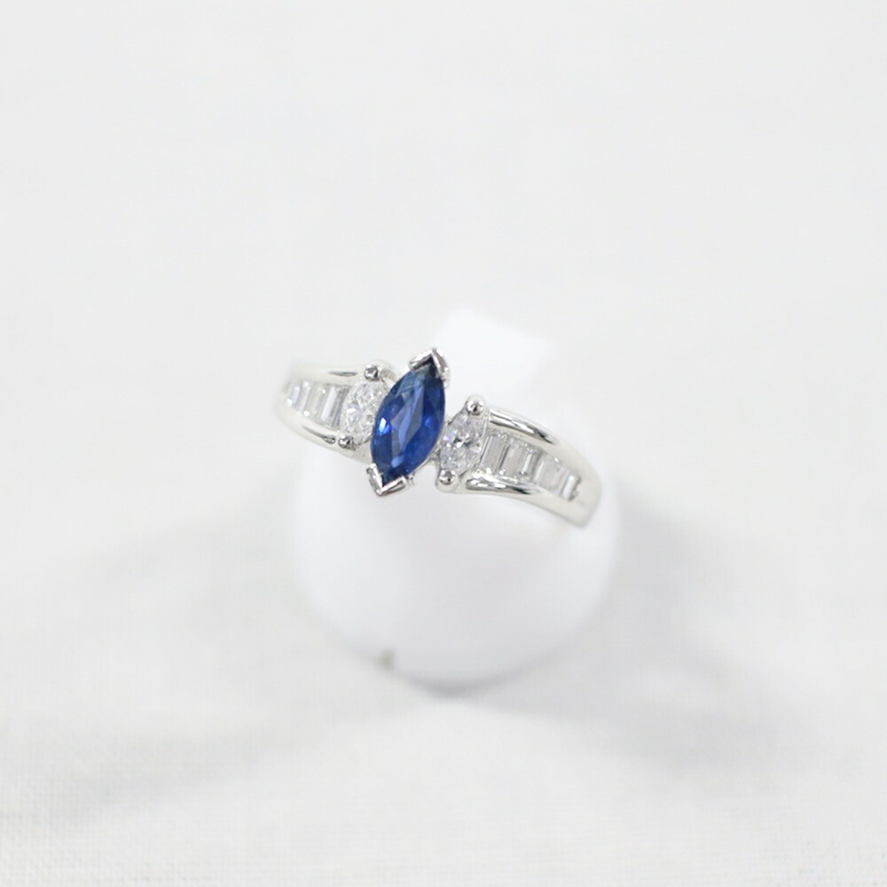 中古美品 PT900 サファイア・ダイヤモンドリング S0.60ct/D0.51ct/約6.3g/10号 指輪 プラチナ 宝石 貴金属 アクセサリー ギフト プレゼント 贈り物 ゴージャス【中古】かんてい局飛田店【楽ギフ_包装選択】h4-14393