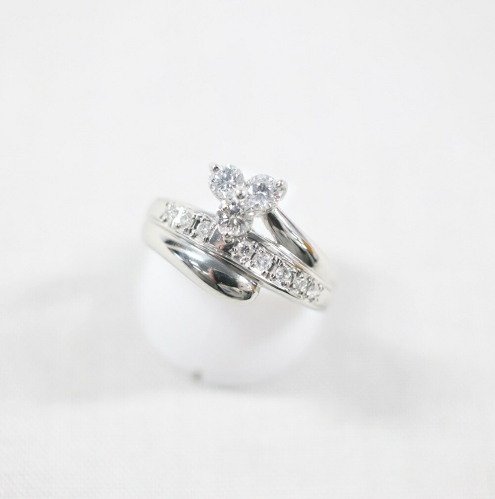 中古美品 Pt900 ダイヤモンドリング D0.57ct / 12号 / 重さ 約7.5g プラチナ 刻印あり アクセサリー ジュエリー 貴金属 贈り物 レディース 【中古】かんてい局飛田店【楽ギフ_包装選択】h4-14470