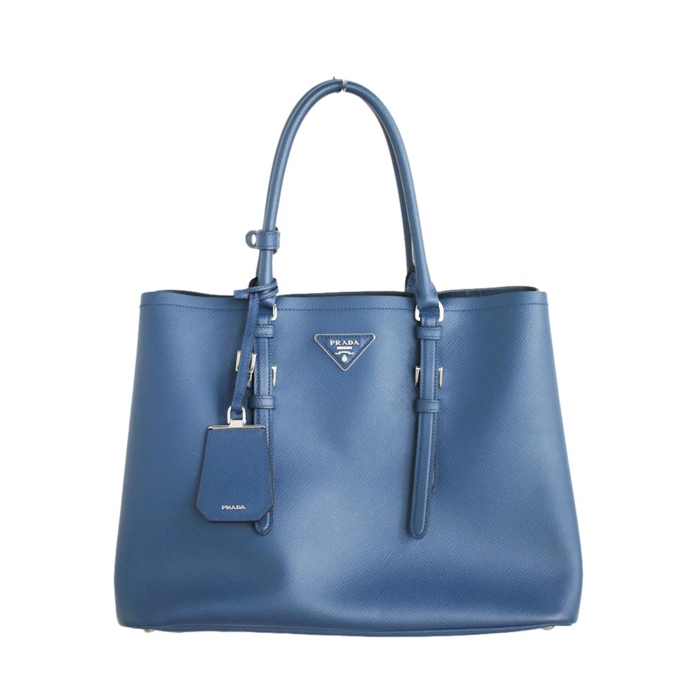PRADA ネイビー トートバッグ ストラップ付き 中古 プラダ トートバッグ メンズ ブランド PRADA 2WAY レザー