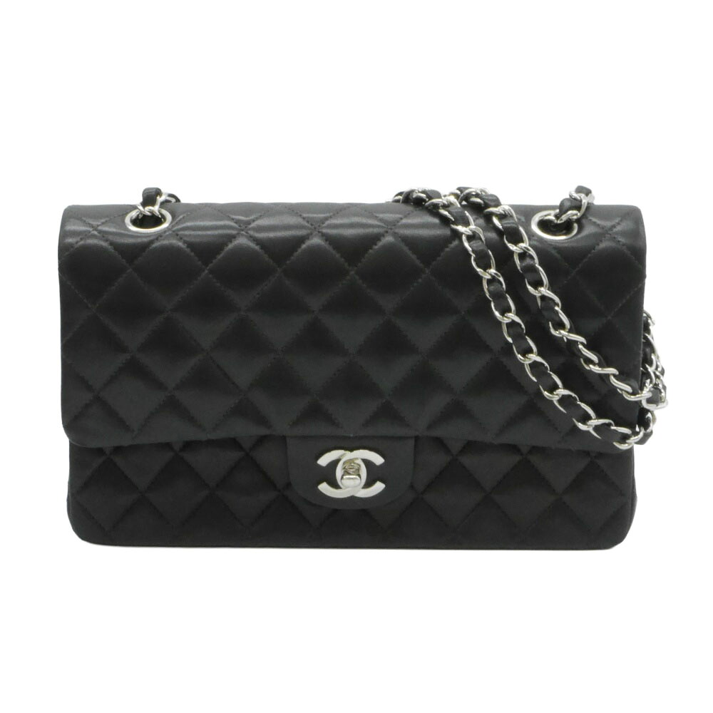 CHANEL マトラッセ25 チェーンショルダー Wフラップ SV金具 ブラック【中古】かんてい局光の森店【楽ギフ 包装選択】f25-048