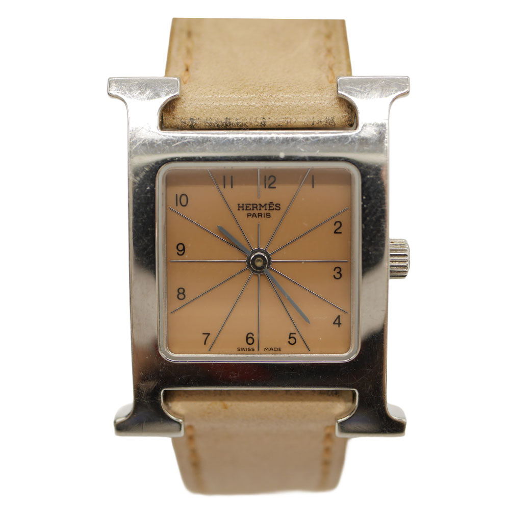 エルメス Ｈご覧なさる HH1.210 石英 レディース ウオッチ HERMES ベージュ系【中古】かんてい局光の森店【楽ギフ 荷拵え選りすぐる】f25-1117