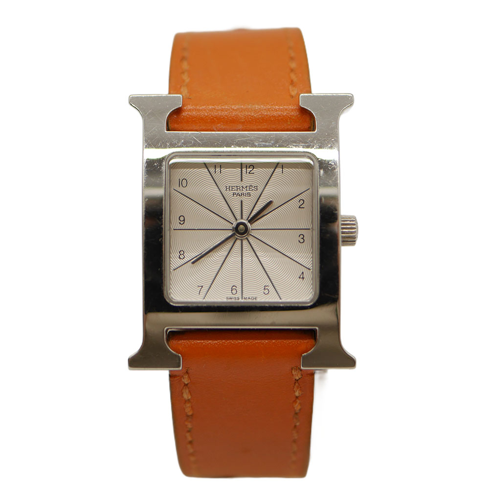 エルメス Ｈ御覧になる HH1.210 石英 レディース ウオッチ HERMES オレンジ色系【中古】かんてい局光の森店【楽ギフ 荷造り選りわける】f25-1307