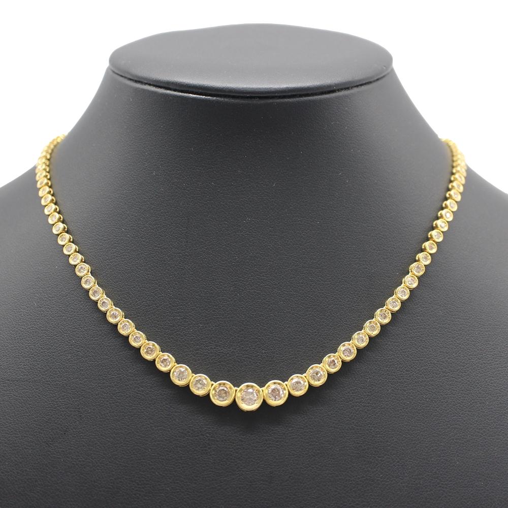 中古美品 K18 ダイヤモンド テニスネックレス D5.00ct/約24.0g/約40cm ネックレス ゴールド 貴金属 ジュエリー アクセサリー ギフト プレゼント 贈り物 ゴージャス 【中古】かんてい局上水前寺店【楽ギフ_包装選択】k25-4521