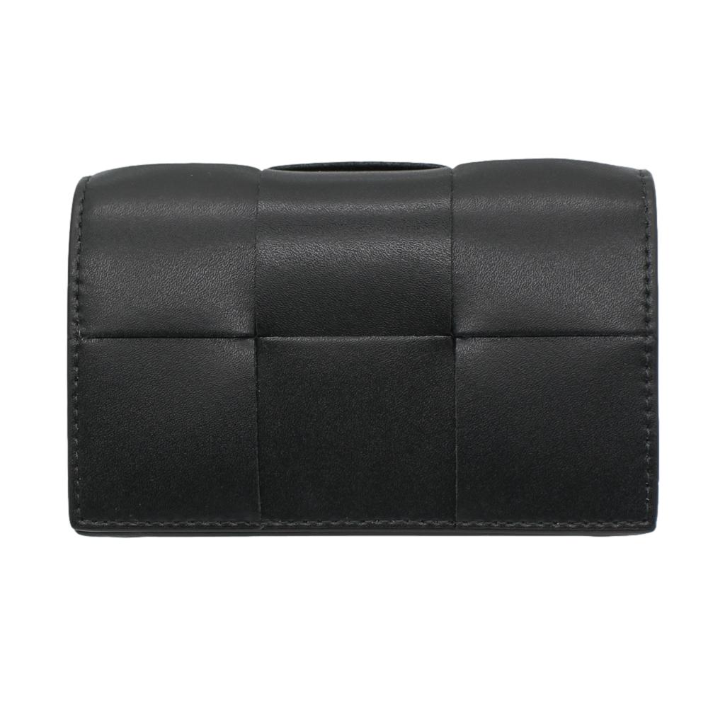 未使用 美品 BOTTEGA VENETA ボッテガヴェネタ カセット ビジネスカードケース カーフスキン レザー ブラック【中古】かんてい局上水前寺店【楽ギフ_包装選択】k26-369