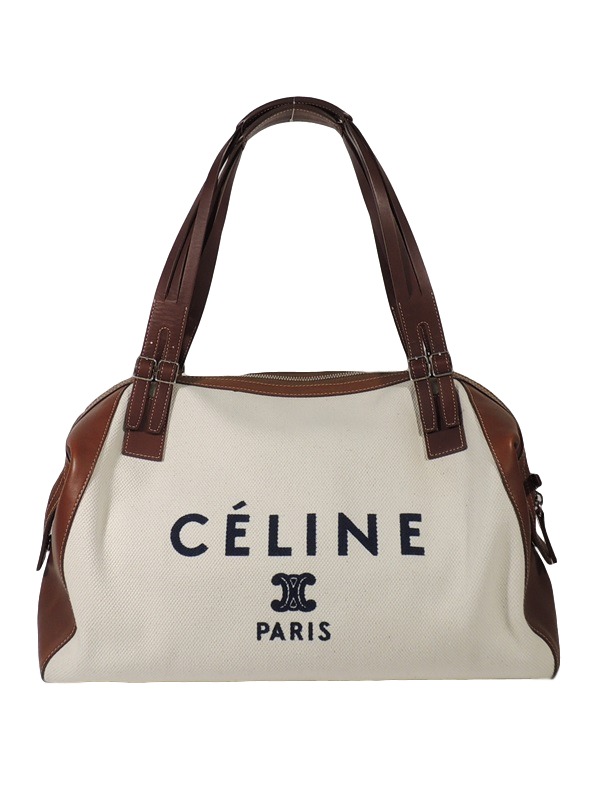 【楽天市場】CELINE セリーヌ コットン ロゴプリントボストンバッグ【中古】かんてい局：かんてい局熊本店