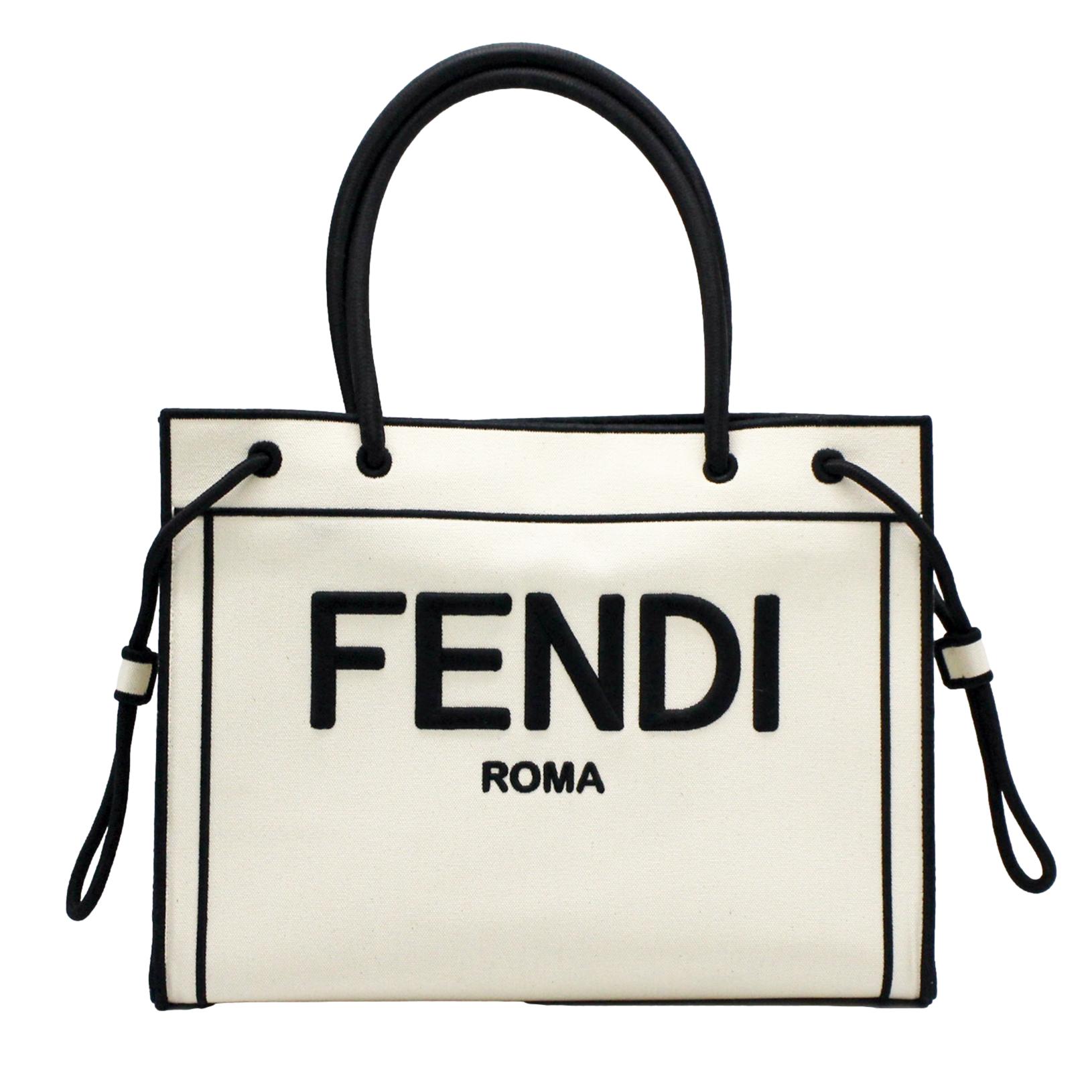 【美品】 FENDI Roma フェンディ 永遠の都 ショッパー 並み並み, 白いこと 【新古品】かんてい局上水前寺店【楽ギフ_荷造り選りわける】k26-385