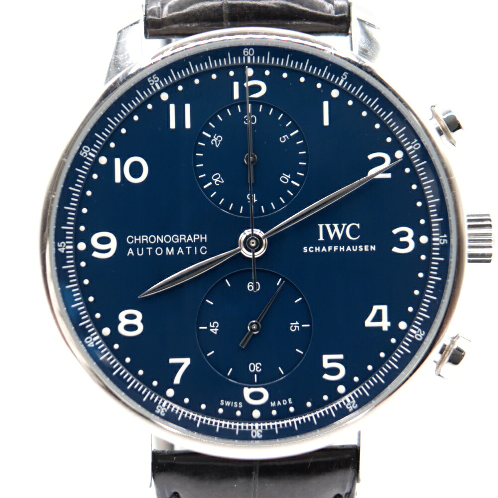 IWC ポルトキーゼ IW371601 クロノグラフ 自動小銃一巻きウォッチ 150周年不死化青写真 青文字記号盤【中古】かんてい局南熊本店【楽ギフ_荷拵え選りわける】m5-54691