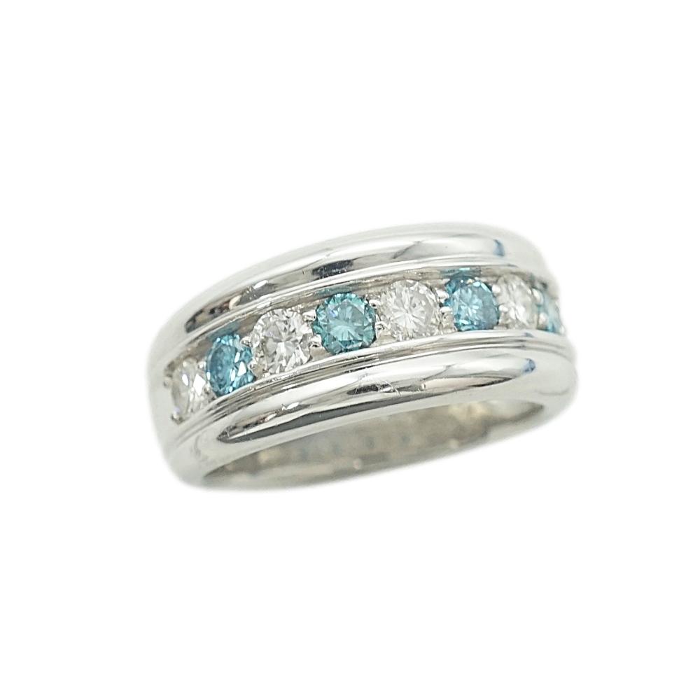 Pt900 ダイヤモンド 色石 リング D0.55ct 色石0.48ct 11.5号 11.1g【中古】かんてい局南高江店【楽ギフ 包装選択】z26-870|かんてい局熊本店