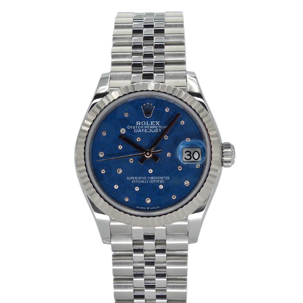中古 ロレックス ROLEX 278384RBR ランダムシリアル ブルー ユニセックス 腕時計 未使用)ROLEX ロレックス デイトジャスト 278384RBR アズーロブルー