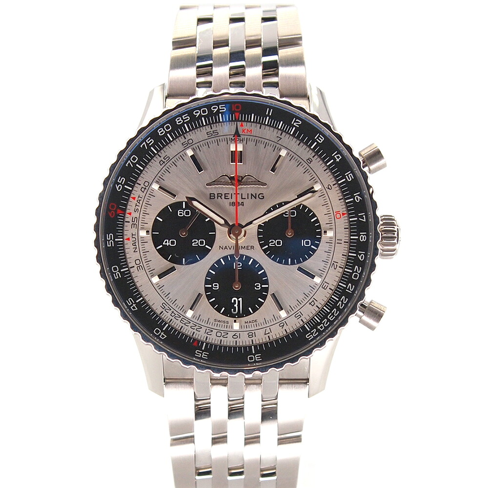 ブライトリング BREITLING AB0138241G1A1 ナビタイマーB1 クロノグラフ43 シルバー □□USED-S