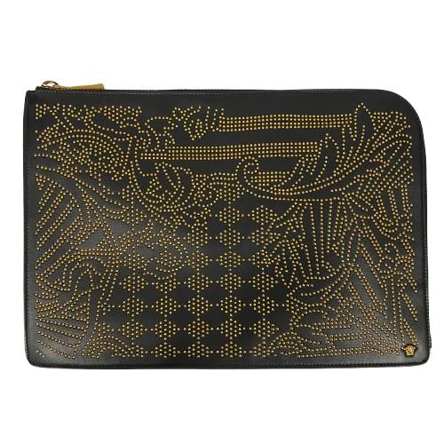VERSACE ヴェルサーチ クラッチペダル御徒面子 黒いこと □□ USED-SA
