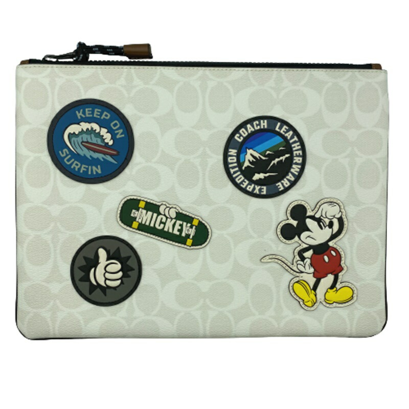 COACH ディズニーコラボ とんすけ クラッチ バッグ 楽天市場】【中古】コーチ ディズニー クラッチバッグ 91217 PVC