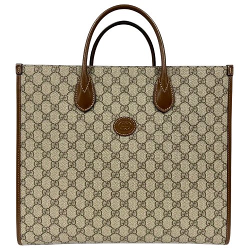 GUCCI グッチ 674148 GGスプリーム インターロッキングG 並み並み トートバッグ 2WAY御徒面子 赤銅色 □□ USED-S