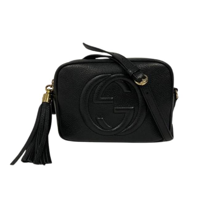 GUCCI グッチ 308364 ソーホー ショルダーバッグ レザー ブラック □□USED-A
