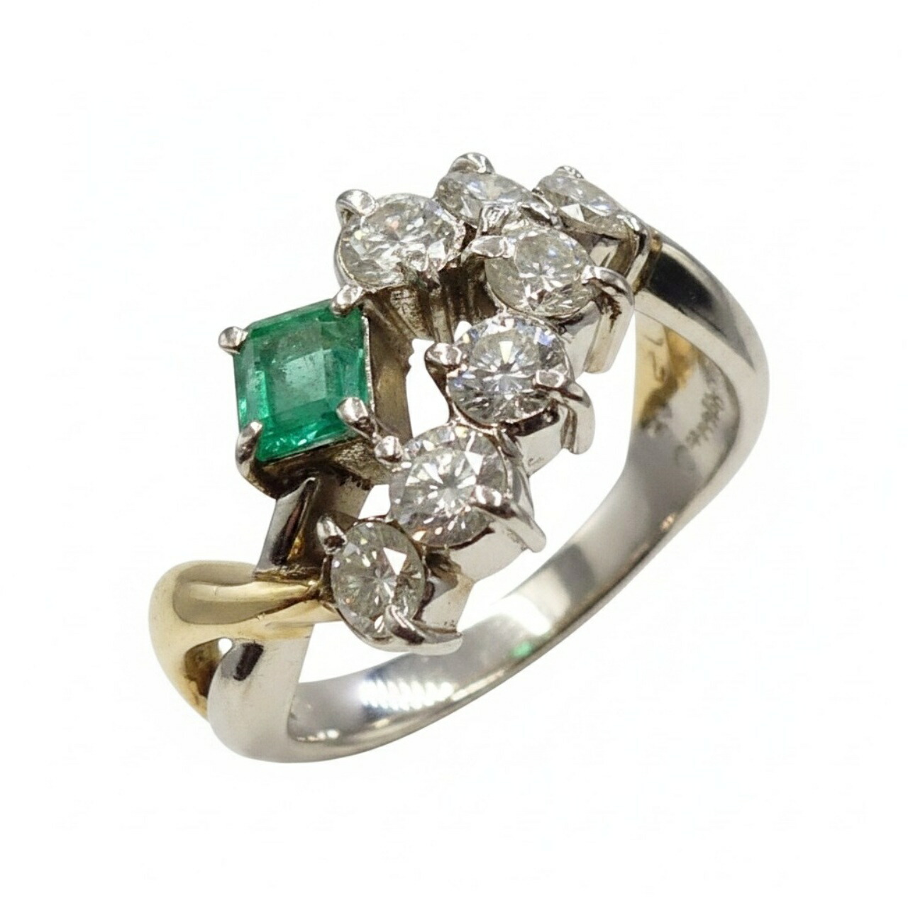 K18/Pt900 リング エメラルド ダイヤモンド E0.17/D0.72ct 6.0g 9号 アクセサリー 貴金属 □□USED-SA|かんてい局名古屋東郷店