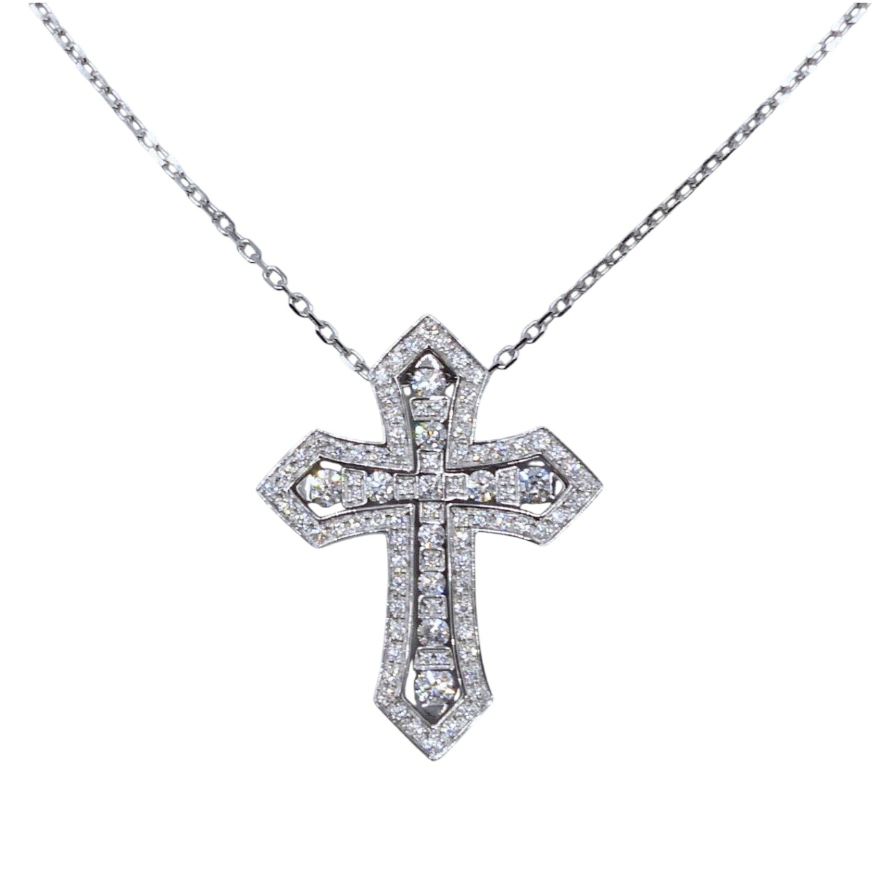 DAMIANI ダミアーニ 20086733 ベルエポック クラウンM WG 50cm ダイヤモンド ホワイトゴールド トップ ブランド アクセサリー USED-SS|かんてい局名古屋東郷店