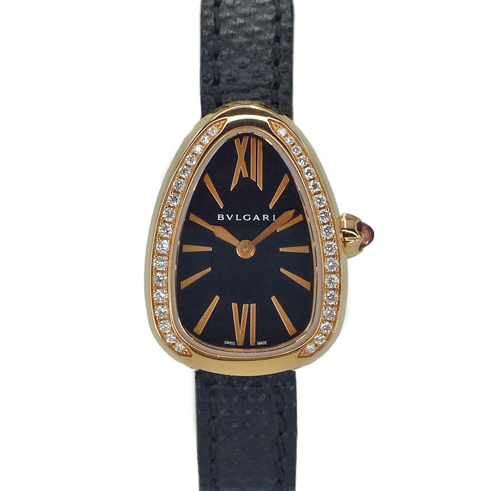 ブルガリ BVLGARI 102969 セルペンティ ウォッチ ダイヤ ブラック K18PG 750 □□USED-A