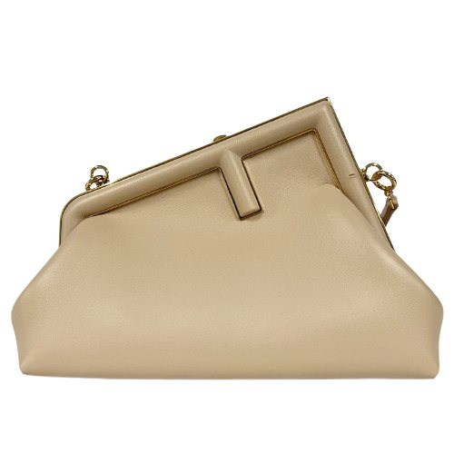 FENDI フェンディ 8BP129 ファースト スモール レザーショルダーバッグ ピンク/ゴールド金具 □□USED-AB