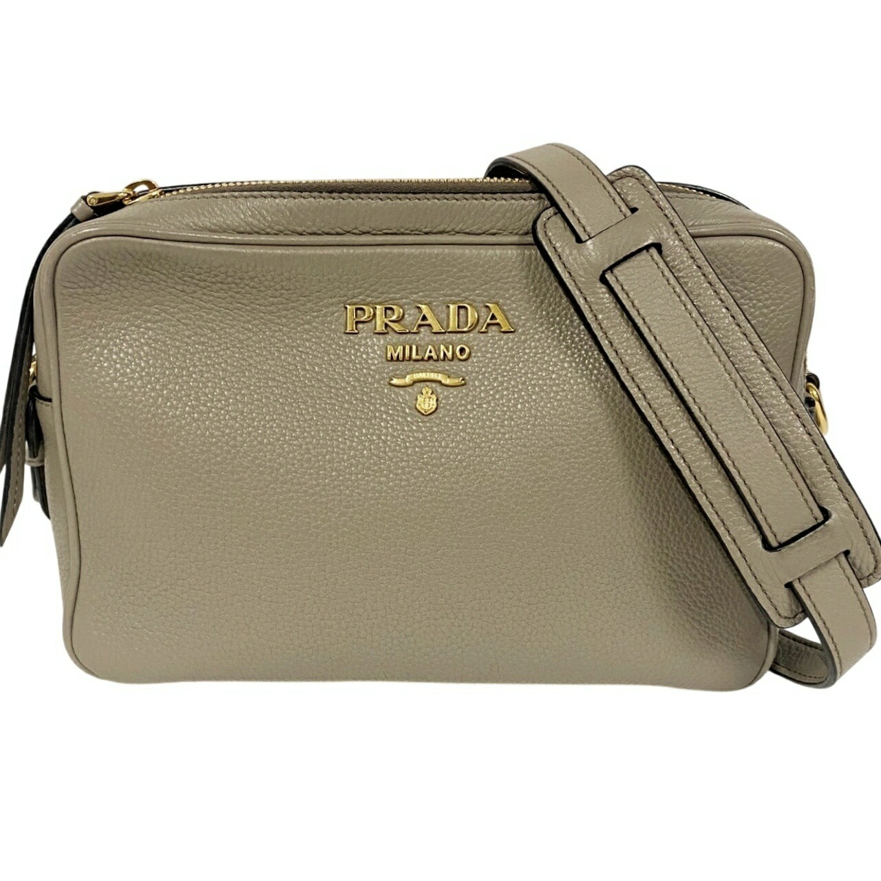 PRADA プラダ 1BH079 ショルダーバッグ Wジップ ヴィッテロ・フェニックス レザー ベージュ系 □□USED-AB｜かんてい局名古屋東郷店