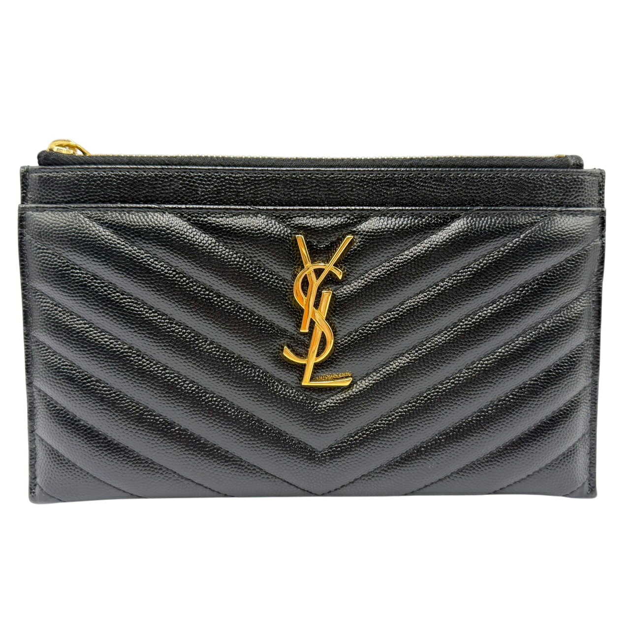 SAINT LAURENT サンローラン 504922 ビルポーチ ブラック 長財布 □□USED-A｜かんてい局名古屋東郷店