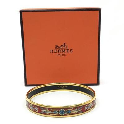 早期予約・新じゃが エルメス バングル レッド×ゴールド HERMES