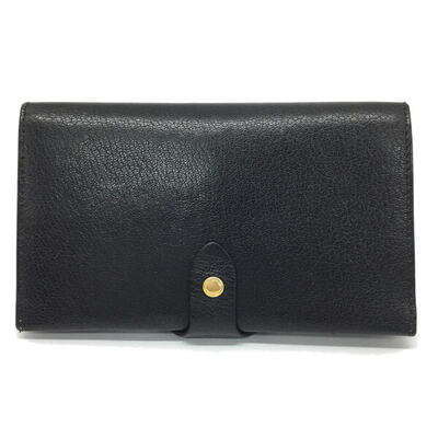 BURBERRY【赤ちょうちんバリー】4073402-1 コンチネンタルウォレット 二つ折り長紙入れ なめし革 黒いこと メンズ【中古品/USED-AB】一六銀行 かんてい局つかざん店 ｔ3102140927300001
