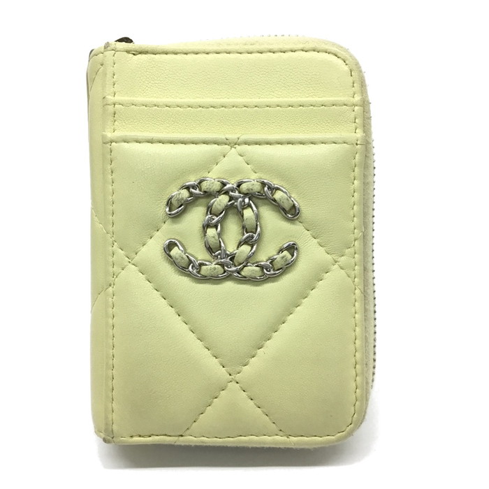 ☆お買得商品☆CHANEL【シャネル】コインケース　カードケース　AP2701　ココマーク　レザー　ライトイエロー系【中古品/USED-B】質屋　かんてい局那覇店　ｎ3102237927300008｜かんてい局沖縄　店