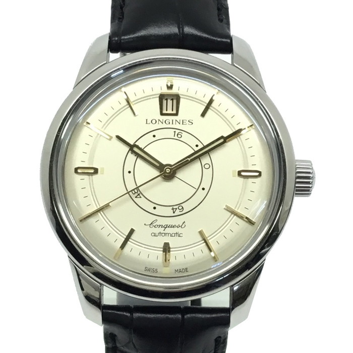 ☆お買得商いもの☆LONGINES【ロンジン】コンクエスト ヘリテージ 中心的 L1.649.4 メンズウオッチ 自動小銃一巻き コンクエスト生まれ落ちる70周年祝する模範例【中古品/USED-AB】一六銀行 かんてい局那覇店 ｎ3100069927300012 ※店先斉しく売りわたすの為売り切れの切っ掛けが御座います