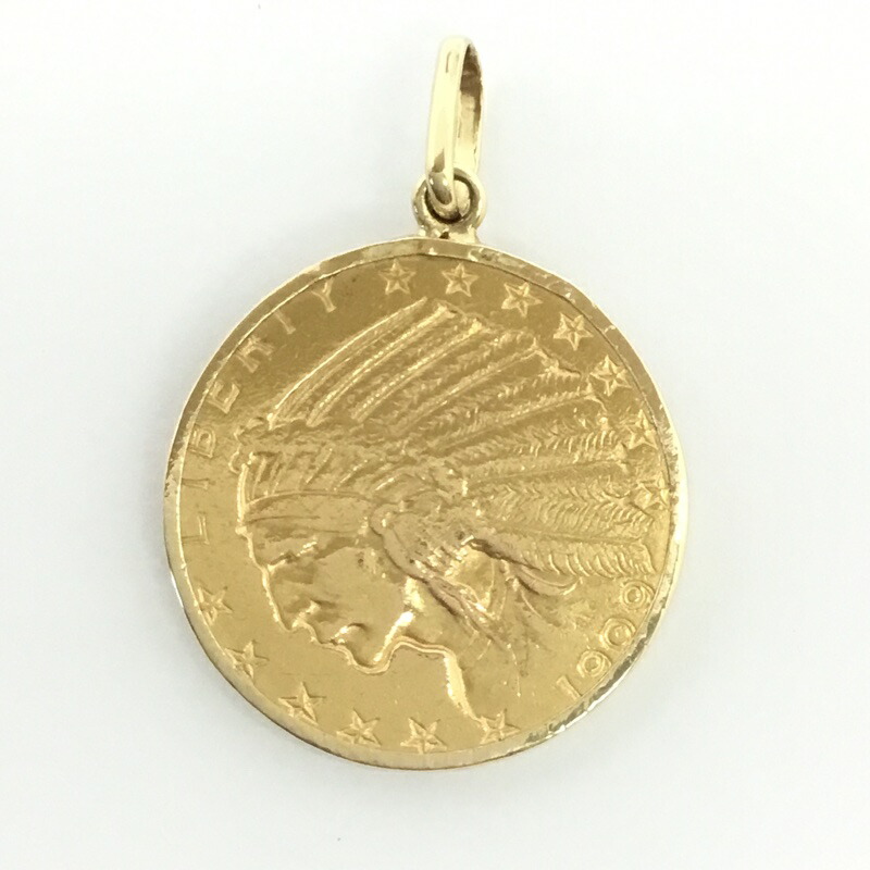 【vintage】積丹ルビー　K18金具　大粒　ペンダントトップ 中古】 K18 Pt900 コインペンダント ダイヤモンド：50石