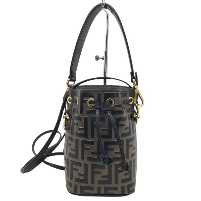 ひ*き様 【美品】FENDI モントレゾール 巾着バッグ 2WAY アイボリー FENDI フェンディ モントレゾール 2Way巾着ショルダー ブラック
