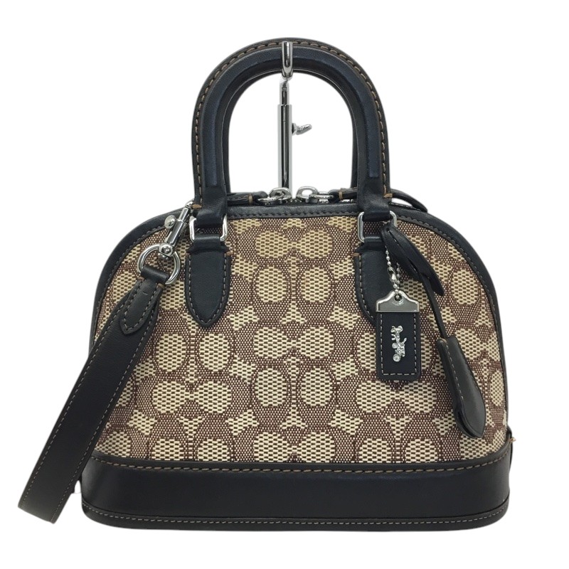 COACH コーチ レヴェルバッグ24　CF295　2WAYハンドバッグ　ショルダーバッグ　シグネチャー　キャンバス　レザー　ベージュブラウン　ブラック【中古品/USED-B】質屋　かんてい局那覇店　ｎ3100884927300287