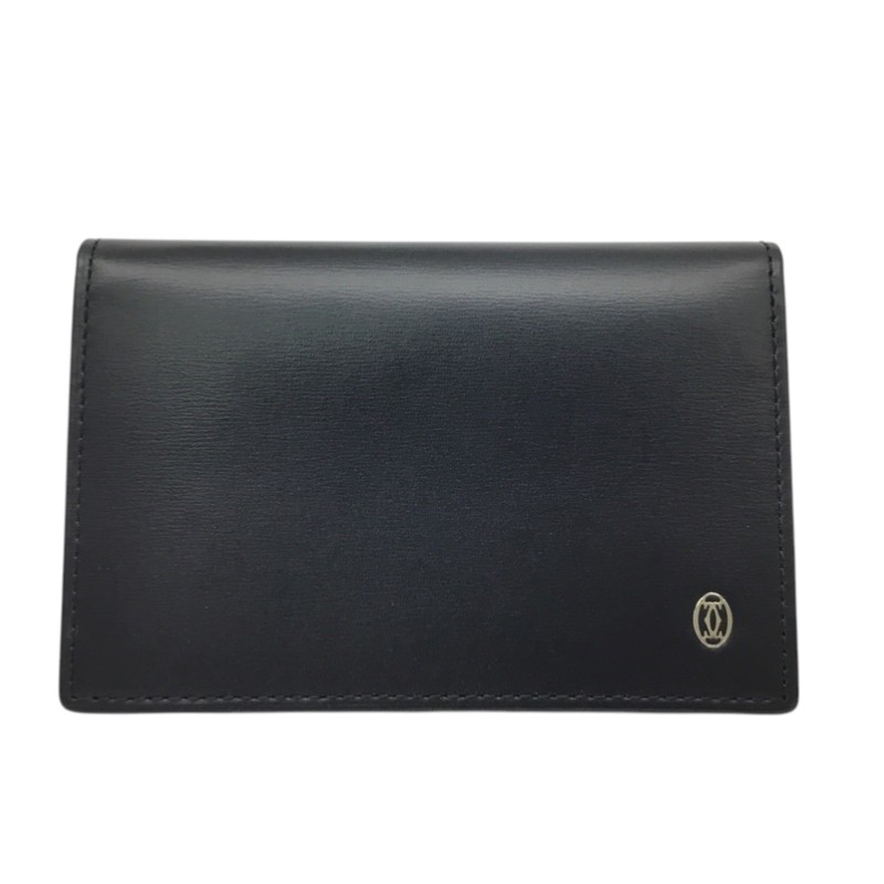 Cartier【カルティエ】パシャ　二つ折り　パスケース　カードケース　名刺入れ　レザー　ブラック　男女兼用【中古品/USED-AB】質屋　かんてい局那覇店　ｎ3102483927300003