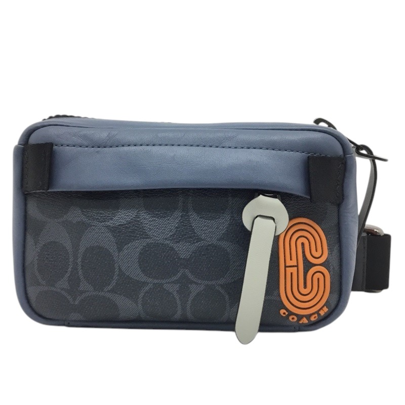 COACH【コーチ】ボディバッグ　C2964　レザー　ブルー系　シグネチャー　メンズ【中古品/USED-B】質屋　かんてい局那覇店　ｎ3100658927300039