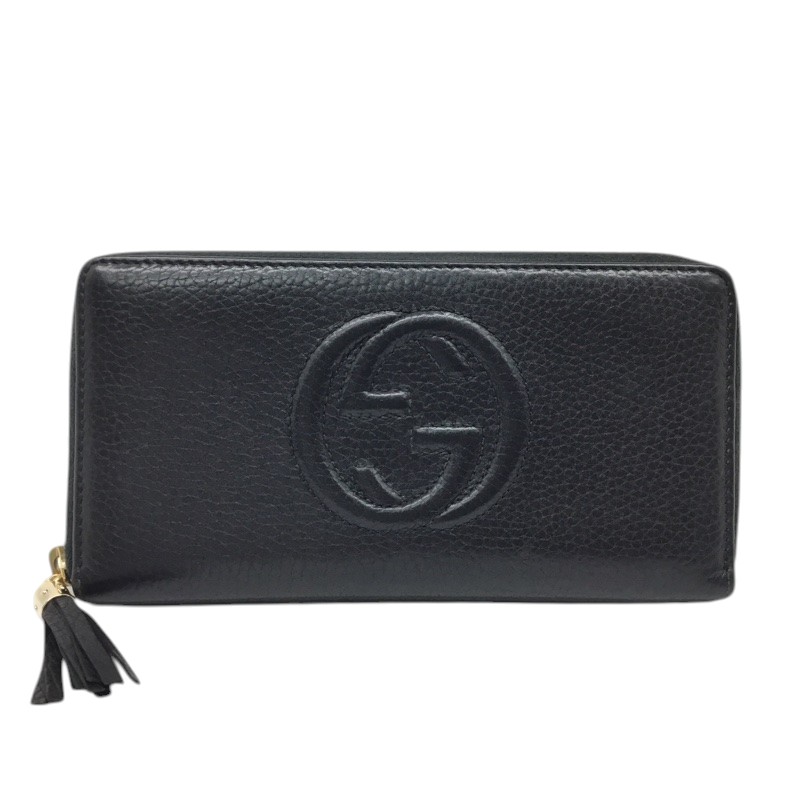 GUCCI【グッチ】ソーホーインターロッキングG ラウンドファスナー長財布 308004 レザー ブラック【中古品/USED-B】質屋 かんてい局那覇店 n3101561927300083|かんてい局沖縄 店