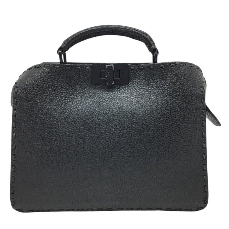 FENDI【フェンディ】アイシーユー　ピーカブー　スモール　セレリア　ハンドバッグ　レザー　ブラック【中古品/USED-B】質屋　かんてい局那覇店　ｎ3100351927300012