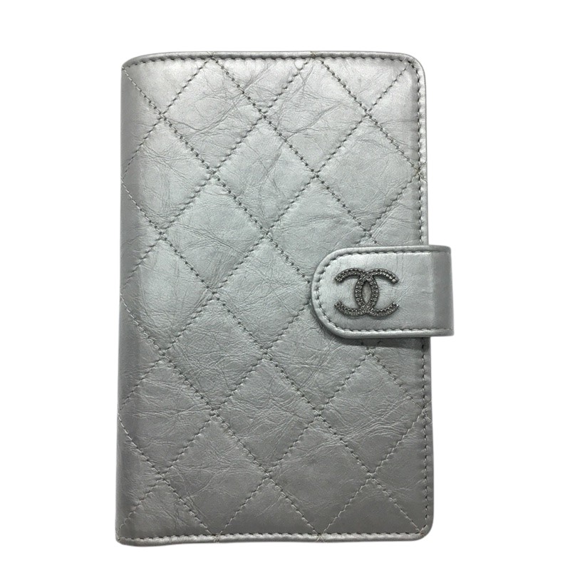 CHANEL【シャネル】ジッパー付 二つ折り紙入れ 薄墨色 なめし革 ココマーク レディース【中古品/USED-B】一六銀行 かんてい局那覇店 ｎ3101898927300053